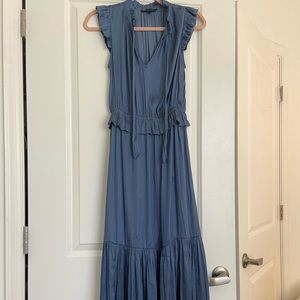 Satin Blue Banana Republic Mid Length Dress